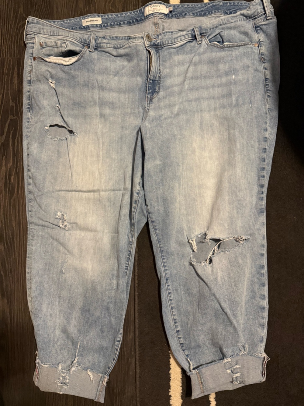 torrid Light Blue Distressed Boyfriend Jeans